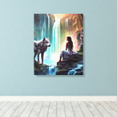 Fantasy- Premium omwikkeld canvas (glans) Afdruk (Insitu (Houten vloer))