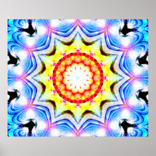 Fantasy Priest Mage Magical Vibrant Mandela Poster