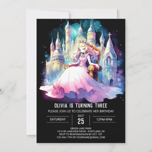 Fantasy Prinses Verjaardag Kaart (Voorkant)