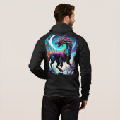 Fantasy Rainbow Dragon met Moon Hoodie (Achterkant volledig)