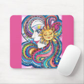 Fantasy Rainbow en Sun Mousepad Muismat (Met muis)