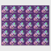 Fantasy Rainbow Unicorn - Gepersonaliseerd Cadeaupapier (Vlak)