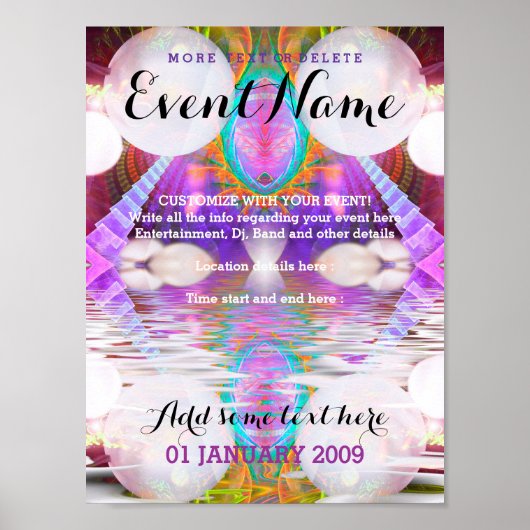 Fantasy Rave Event Poster Sjabloon #1 (Voorkant)