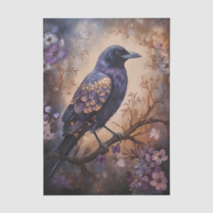 Fantasy Raven Bloemmotief Tissuepapier