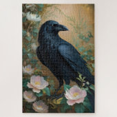 Fantasy Raven & Bloom – Betoverde Gotische kunst Legpuzzel (Verticaal)