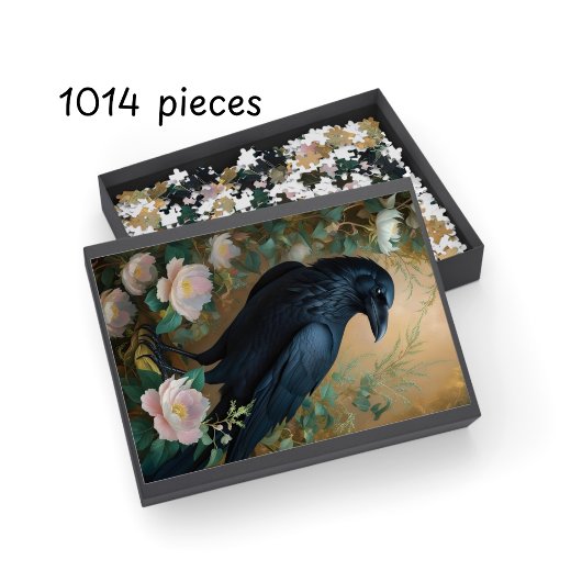 Fantasy Raven & Bloom – Betoverde Gotische kunst Legpuzzel