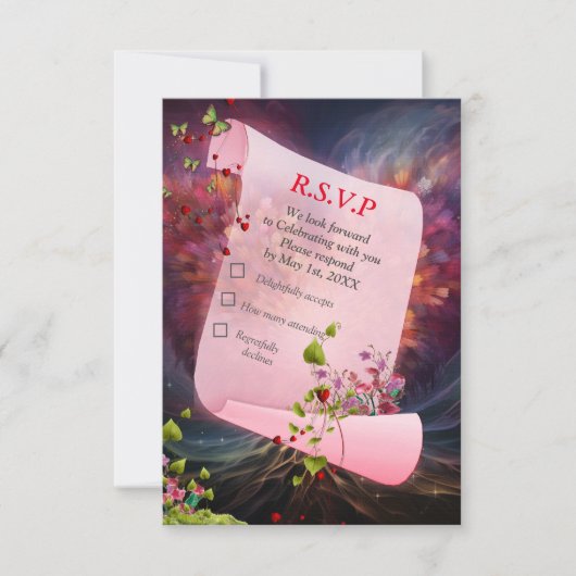 Fantasy Realms of Magic Scenery design RSVP Kaartje (Voorkant)