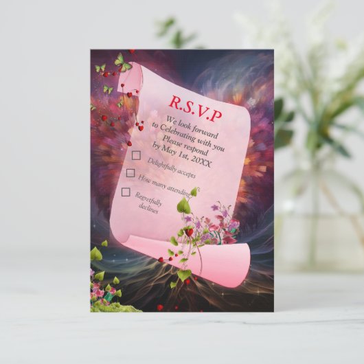 Fantasy Realms of Magic Scenery design RSVP Kaartje (Staand voorkant)