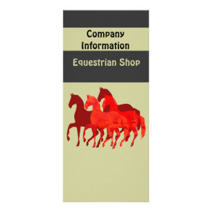 Fantasy Red Horses Reclamekaart