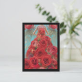 Fantasy Red Roses Wedding Dress Gothic Bride Diva Briefkaart (Staand voorkant)