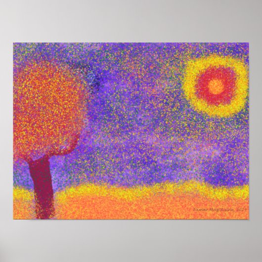 Fantasy Red Tree op Jupiter poster (Voorkant)