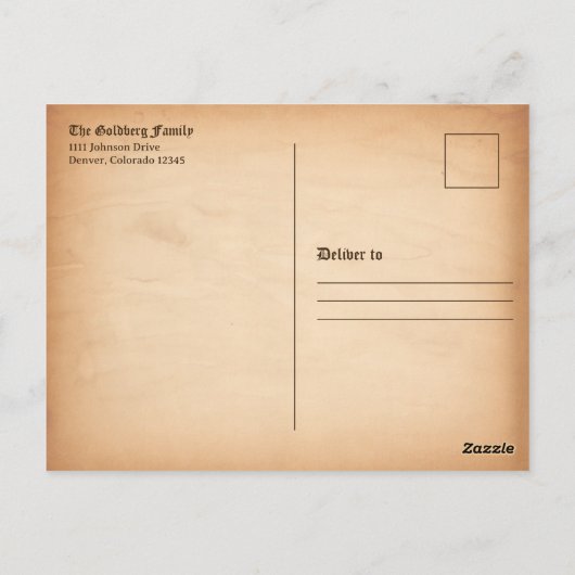 Fantasy Ridder Middeleeuwse Bar Mitswa Sla de Datu Briefkaart (Achterkant)