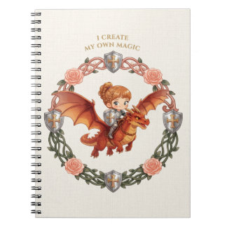 Fantasy Ridder Prinses Draak Aangepaste Esthetiek Notitieboek