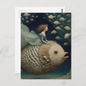 Fantasy Ride op een Pufferfish Briefkaart (Voorkant / Achterkant)