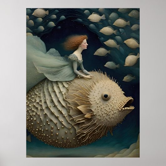 Fantasy Ride op een Pufferfish Poster (Voorkant)