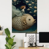 Fantasy Ride op een Pufferfish Poster (Thuiskantoor)