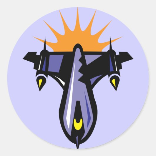 Fantasy Rocket Ship Flight Sticker (Voorkant)