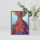 Fantasy Rode Rozen Trouwjurk Goth Bruid Briefkaart (Staand voorkant)