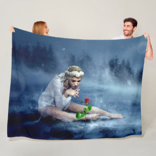 FANTASY-ROOS FLEECE DEKEN