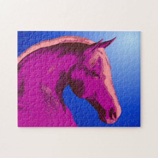 Fantasy Roze Paardengezicht Abstract Legpuzzel (Horizontaal)