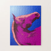 Fantasy Roze Paardengezicht Abstract Legpuzzel (Verticaal)