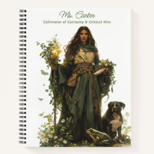 Fantasy RPG Forest Maiden met Hond en Kikker Notitieboek