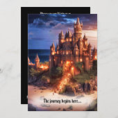 Fantasy Sandcastle Beach Bestemming Bruiloft Kaart (Voorkant / Achterkant)