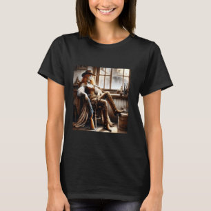 Fantasy Schattig Roodharig Cowgirl T-shirt