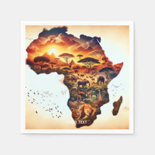 Fantasy Schattige Afrika Dieren Kaart Servet