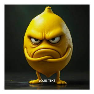 Fantasy Schattige Angry Looking Lemon Perfect Poster