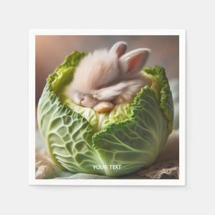 Fantasy Schattige Baby Bunny Cabbage Servet