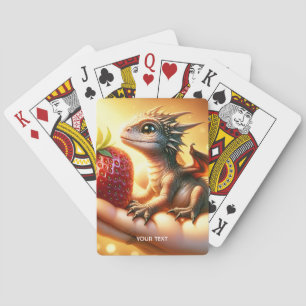 Fantasy Schattige Baby Dragon Strawberry Pokerkaarten