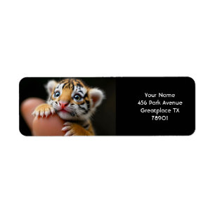 Fantasy Schattige Baby Tijger Vinger Etiket