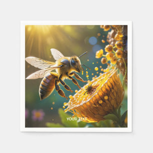 Fantasy Schattige Bee Flowers Zon Servet