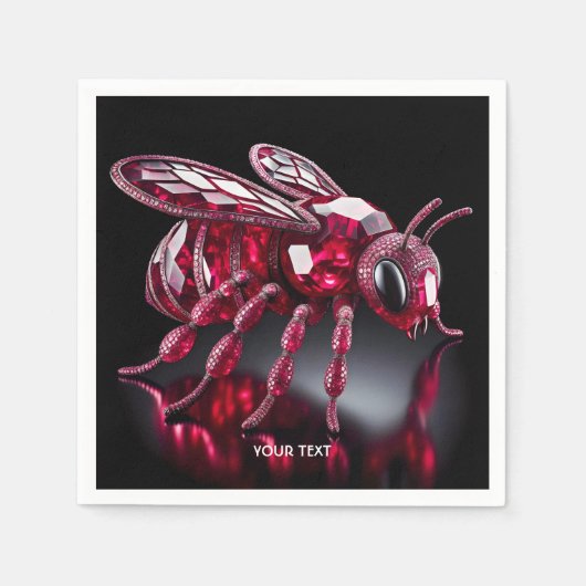 Fantasy Schattige Bee Ruby Diamonds Servet (Voorkant)
