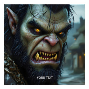 Fantasy Schattige Big Strong Warrior Perfect Poster