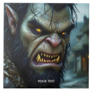 Fantasy Schattige Big Strong Warrior Tegeltje