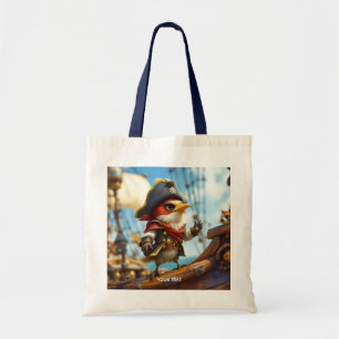 Fantasy Schattige Bird Captain Pirate Tote Bag