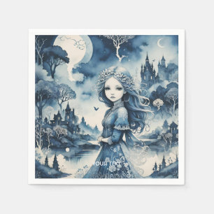 Fantasy Schattige blauw tinten landschap Servet