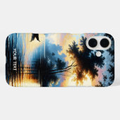 Fantasy Schattige Boat Sunset Lake Case-Mate iPhone Case (Achterkant (horizontaal))