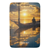 Fantasy Schattige Boat Sunset Zee Badmat (Voorkant Verticaal)