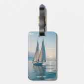 Fantasy Schattige Boat Zee Sun Bagagelabel (Achterkant verticaal)