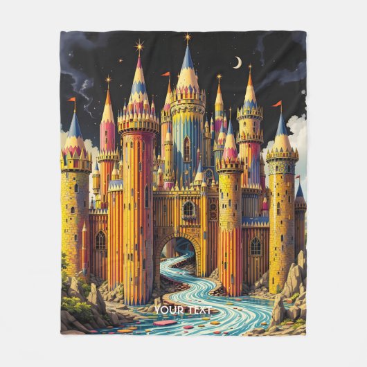 Fantasy Schattige Castle van potloden Fleece Deken (Voorkant)