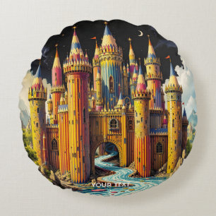 Fantasy Schattige Castle van potloden Rond Kussen