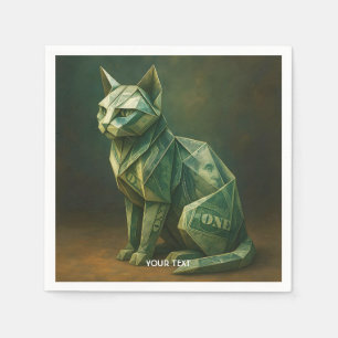 Fantasy Schattige Cat Money Origami Servet