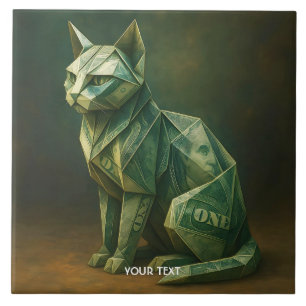 Fantasy Schattige Cat Money Origami Tegeltje
