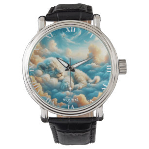 Fantasy Schattige Clouds Baby Lion Horloge