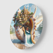 Fantasy Schattige Conch Shell Surfer Grote Klok (Hoek)