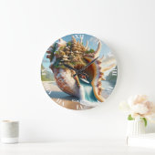 Fantasy Schattige Conch Shell Surfer Grote Klok (Huis)