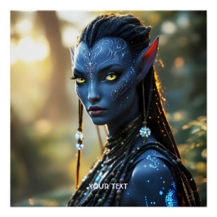 Fantasy Schattige Dark Skin Girl Perfect Poster